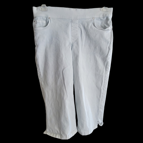 Gloria Vanderbilt White Jeans Size 6 All Around Slimming Effect 5 pocket Capri - Picture 6 of 11